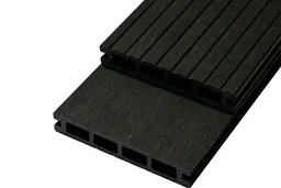 woodstore24 WPC Hohlkammerdiele WoodoRhodos, 20 (S) x 120 (B) mm, anthrazit, einseitig geriffelt / einseitig glatt gebürstet, beidseitig begehbar- Länge: 5,00 m – Produktbild 1 von 1