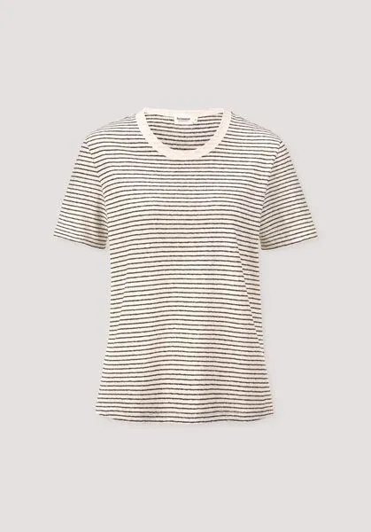 hessnatur hessnatur Streifen T-Shirt Relaxed aus Leinen mit reiner Bio-Baumwolle, Naturweiss, – Produktbild 4 von 4