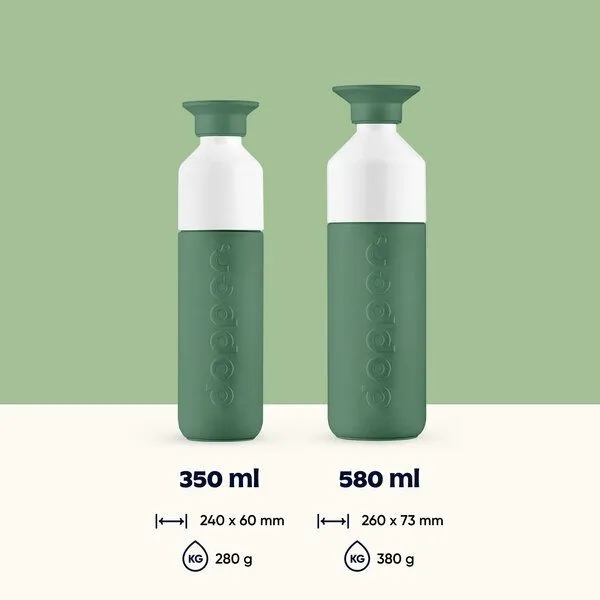 Dopper Thermosflasche Dopper Insulated 350ml, 580 ml - Doppelwandig, auslaufsicher, hält 24h kalt / 9h heiß, Pine green (grün), – Produktbild 2 von 4