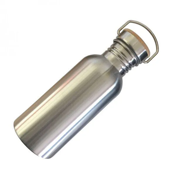 Dora's Dora's Dora’s Retro-Edelstahlflasche (500ml) Einwandig & Leicht + Bambus-Deckel, Stahl, – Produktbild 5 von 6
