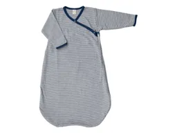 Lilano Lilano Baby Schlafsack Wickelsack Wolle Seide blau-geringelt Gr.50/56 – Produktbild 1 von 1
