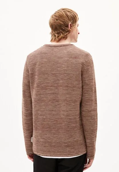 ARMEDANGELS ARMEDANGELS TOLAA Herren Pullover aus Bio-Baumwolle, Deep brown - sand stone, – Produktbild 2 von 4
