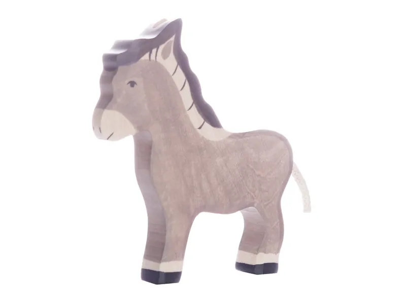 Holztiger Holztiger Holzfigur "Esel" Auf dem Bauernhof Maße 11 x 2,3 x 13 cm, Grau, mehrfarbig, – Produktbild 1 von 2