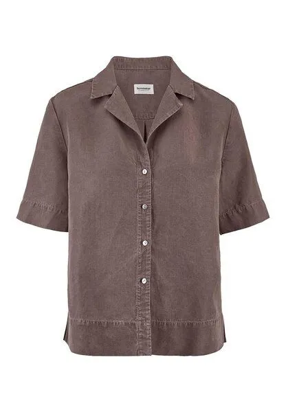 hessnatur hessnatur Bluse Relaxed aus TENCEL Lyocell mit Leinen, Mocca, – Produktbild 4 von 5