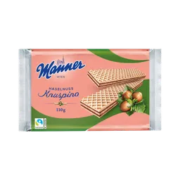 Manner Manner Knuspino Haselnuss 110g - Vegane Knusperwaffeln - Haselnusscreme - UTZ Certified - Waffelgebäck - Knusprige Waffelspezialität. Knusprige mit – Produktbild 1 von 1