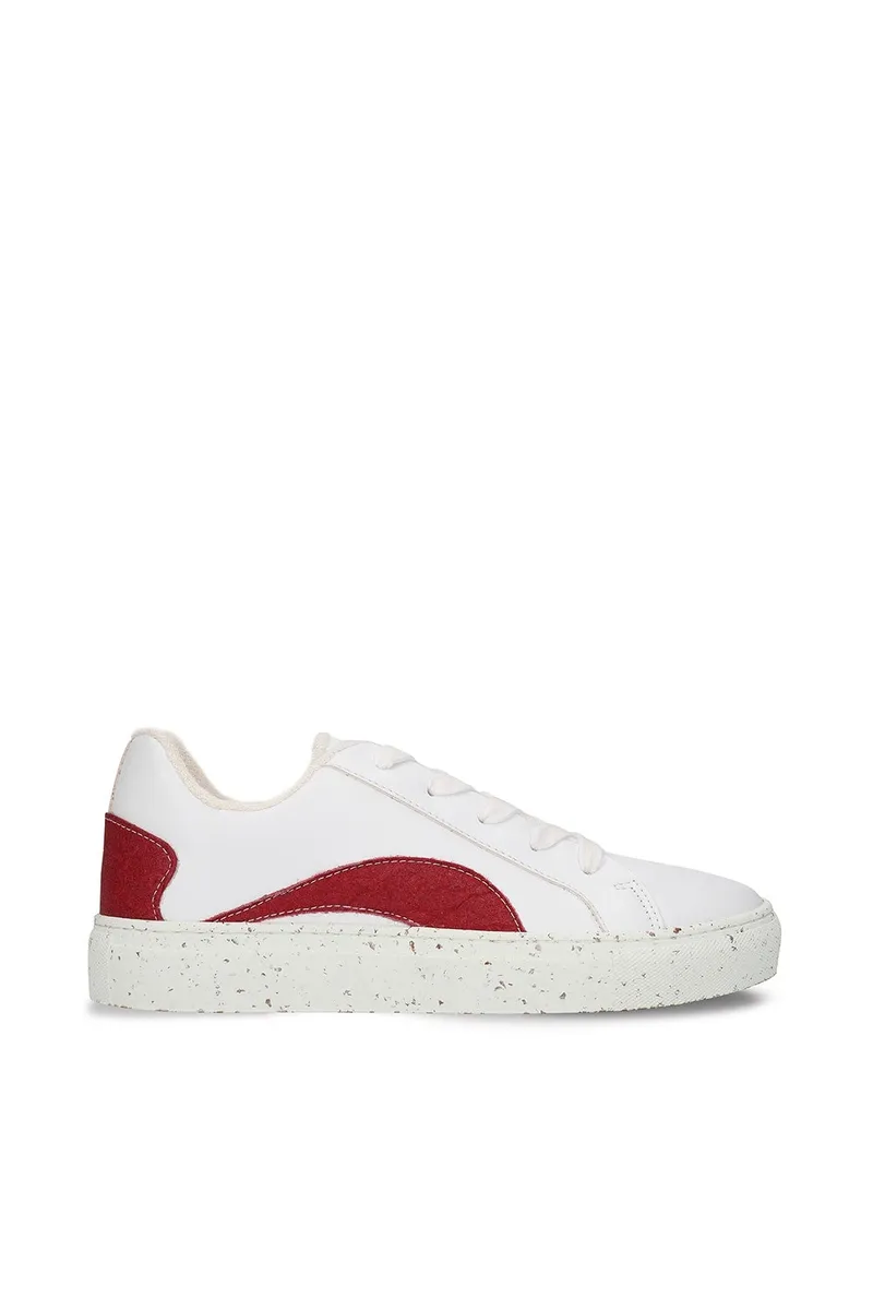 NAE NAE Herren vegan Sneakers Berlin Weiß Rot, Dunkelrot, – Produktbild 1 von 2