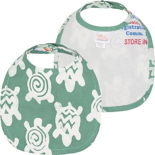 Global Mamas Global Mamas Bio Lätzchen - Turtles - Grün - Upcycling – Produktbild 2 von 2