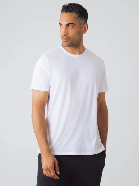 Honest Basics Honest Basics Herren Basic T-Shirt aus Bio- und recycelter Baumwolle, Weiss, – Produktbild 3 von 4