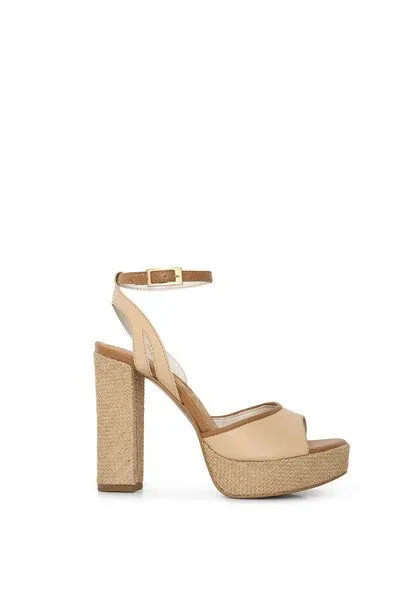 AGAZI AGAZI H(OLA)! – wedge sandals made from mushroom leather and jute, Beige, – Produktbild 2 von 2