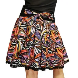 liebewicht liebewicht Faltenrock Rock schwarz bunt gemustert aus Biobaumwolle Modal Damen – Produktbild 1 von 1