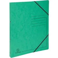 Exacompta 10 Exacompta Ringbücher, Colorspan-Karton, 355 g/m², DIN A4, Gummizug, 2 Ringe, grün – Produktbild 1 von 1