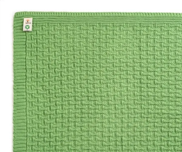 Sonnenstrick Sonnenstrick Babydecke Karostrickmotiv, Grün, – Produktbild 3 von 5