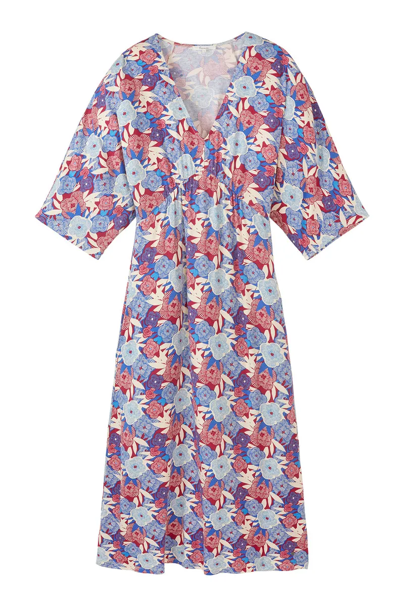 Tranquillo Midikleid aus EcoVero™ Viskose - blue bloom / M – Produktbild 1 von 2