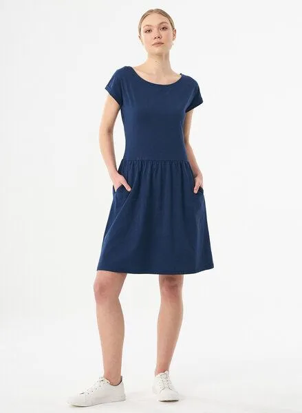 ORGANICATION ORGANICATION Slub-Jersey-Kleid aus Bio-Baumwolle, Navy, – Produktbild 2 von 4