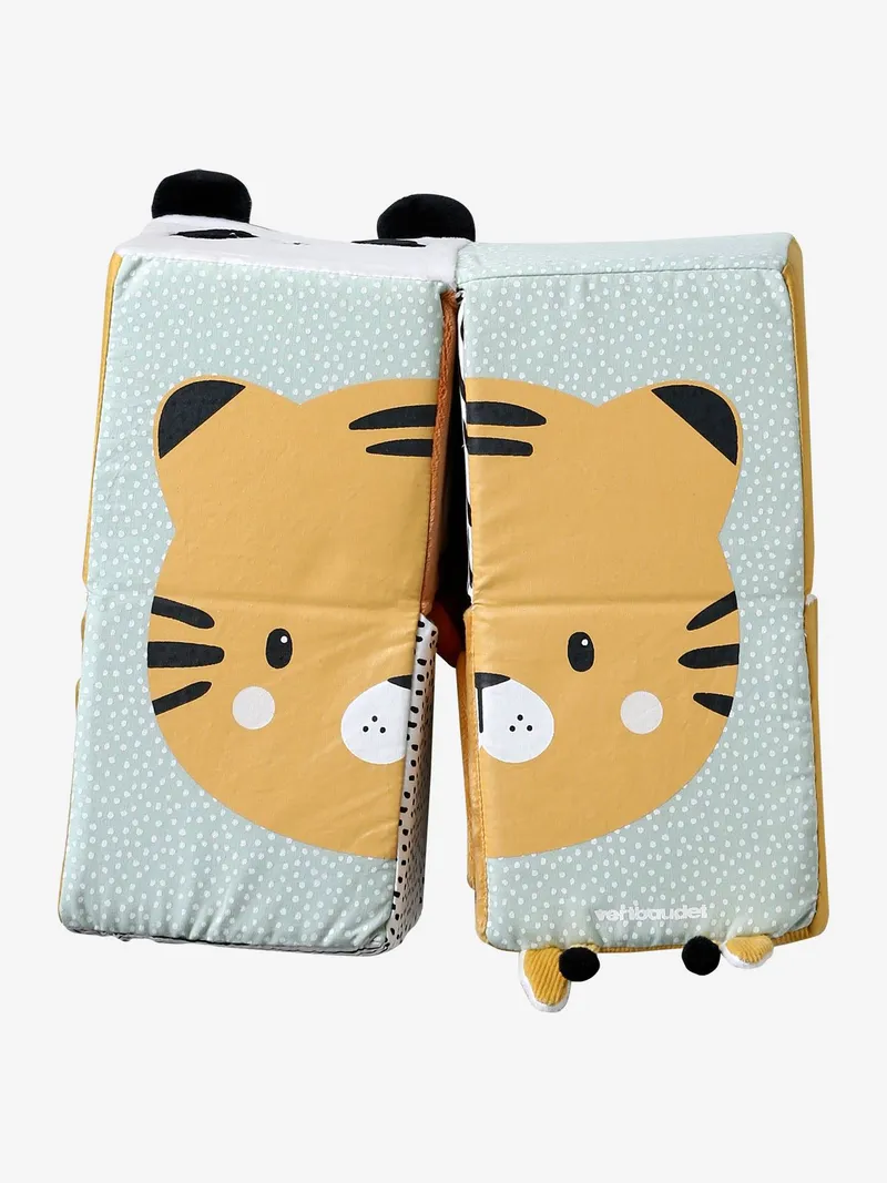 Vertbaudet Baby Activity-Würfel aus Stoff PANDAFREUNDE, Grün, – Produktbild 3 von 4