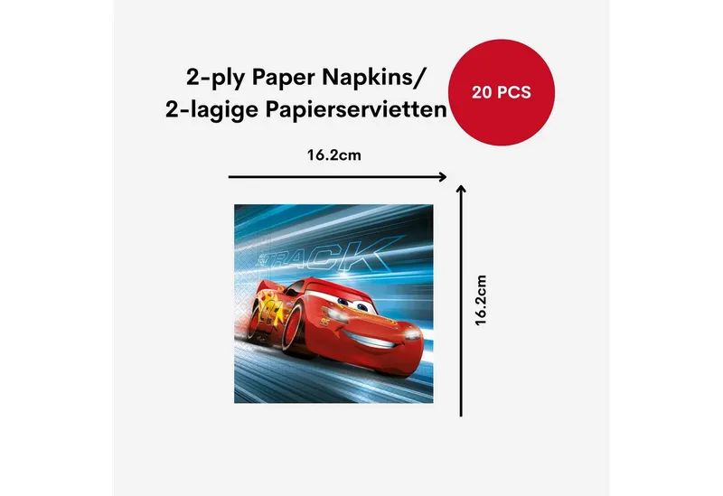 Procos Einweggeschirr-Set Cars Partygeschirr Set 52-tlg Kindergeburtstag Deko Teller Becher, 16 Personen, Bunt, – Produktbild 5 von 5