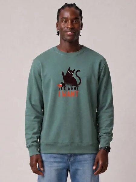watapparel watapparel Sweatshirt Unisex Cat, Green bay, – Produktbild 2 von 2