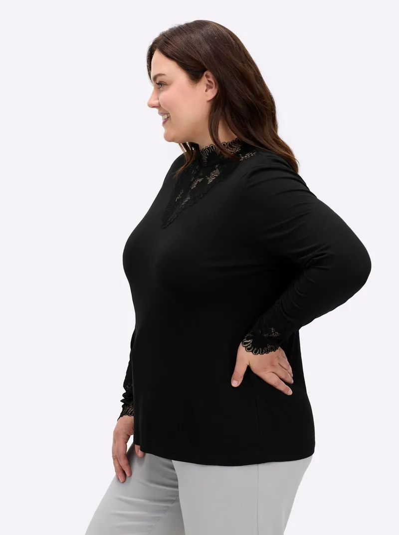 sheego by Joe Browns sheego by Joe Browns Shirt schwarz, Schwarz, – Produktbild 2 von 2