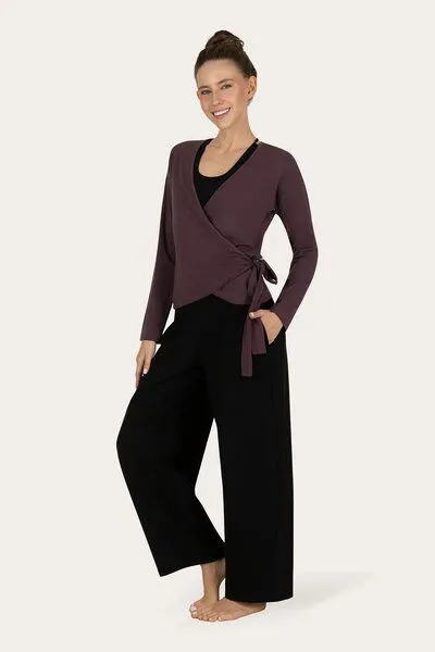 Urban Goddess Urban Goddess Aurora Yoga & Pilates Wickel-Longsleeve, Berry (lila), – Produktbild 4 von 4