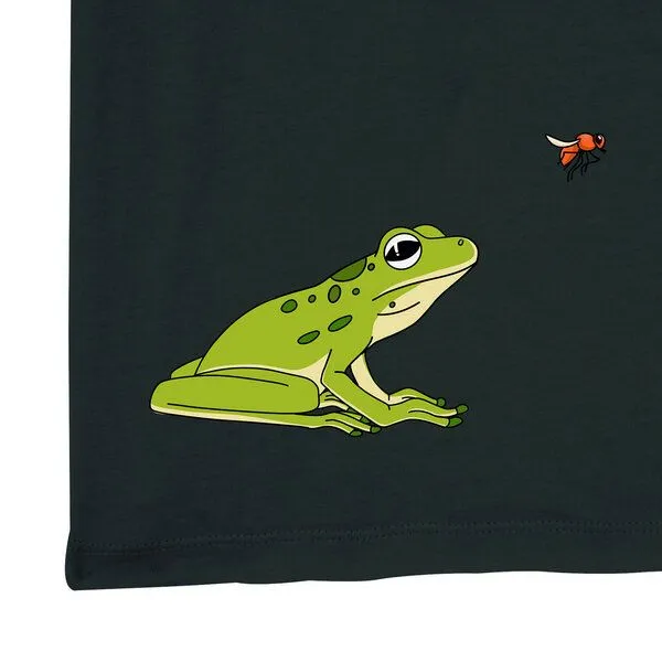 Spangeltangel Spangeltangel Kinder-T-Shirt "Frosch", Biobaumwolle, bedruckt, Schwarz, – Produktbild 2 von 3