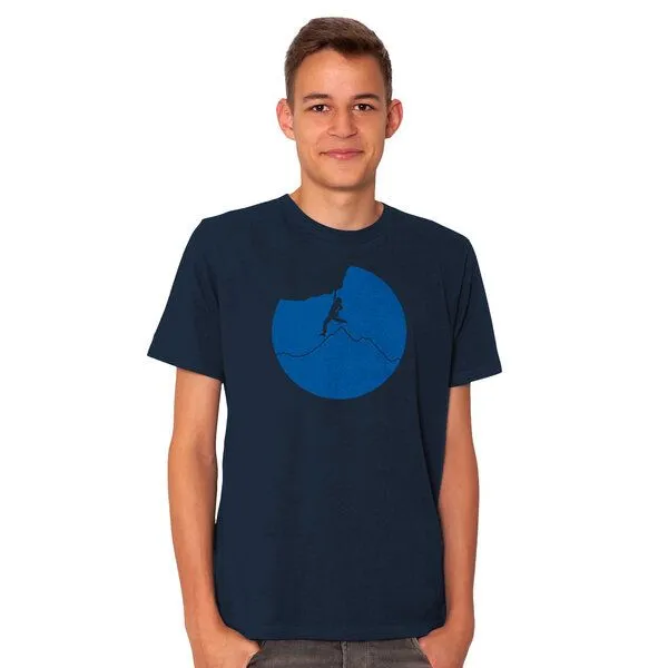 HANDGEDRUCKT HANDGEDRUCKT RESTPOSTEN "Klettern" Männer T-Shirt, Navyblue, – Produktbild 1 von 2