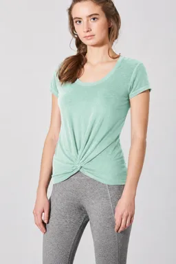 HempAge Hempage Damen vegan T-Shirt Mit Yoga Knoten Detail Salbeigrün – Produktbild 1 von 1