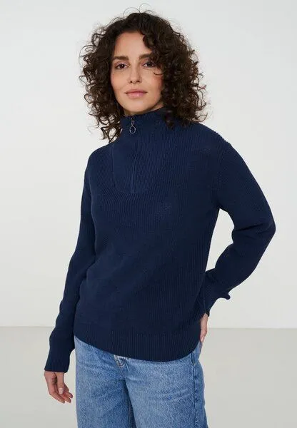recolution Damen Stricktroyer aus Bio-Baumwolle - NIGELLA - recolution, Dark navy (blau), – Produktbild 1 von 8