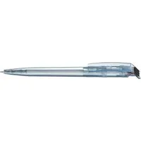 uma uma Kugelschreiber 'recycled PET-Pen' transparent mit buntem Clip, schwarz – Produktbild 1 von 1