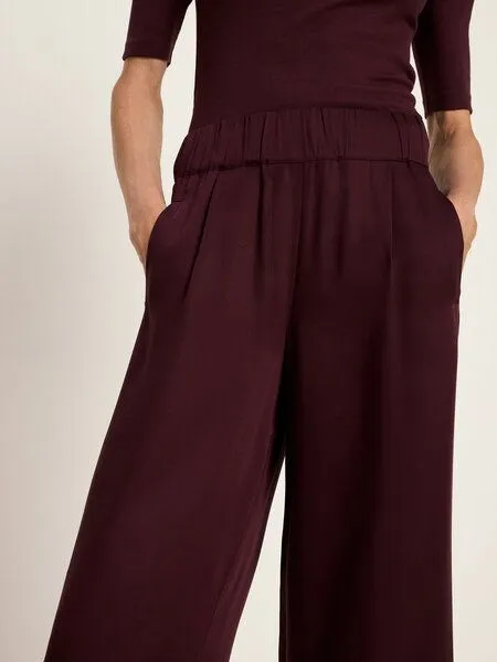 LANIUS LANIUS Hose mit weitem Bein aus TENCEL, Bordeaux, – Produktbild 4 von 4