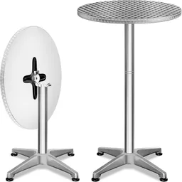 Casaria® Stehtisch 2er-Set Ø60cm Alu klappbar höhenverstellbar Silber – Produktbild 1 von 1