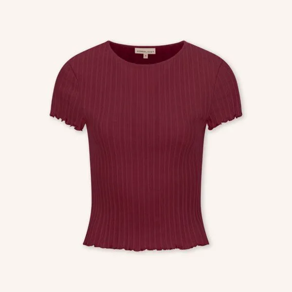 NORDLICHT NORDLICHT Damen T-Shirt Maja aus Bio-Baumwolle, Cherry (rot), – Produktbild 2 von 4