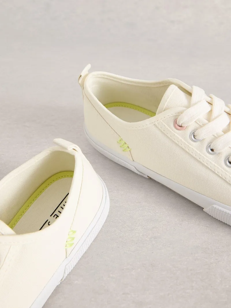 White Stuff Pippa Stoffturnschuhe - 36, Reines weiß, – Produktbild 3 von 4