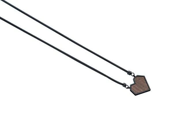 BeWooden BeWooden Kette mit Herzchen Anhänger mit Holzdetail, Apis nox, – Produktbild 1 von 4
