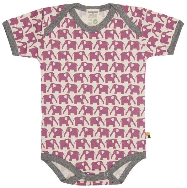 loud + proud loud + proud Babys & Kinder, Body Kurzarm, GOTS-zertifiziert, Grape (rosa), – Produktbild 1 von 3