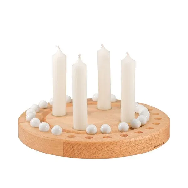 klotzaufklotz klotzaufklotz Adventskalender und Adventskranz für Stabkerzen, Weiß, – Produktbild 2 von 5