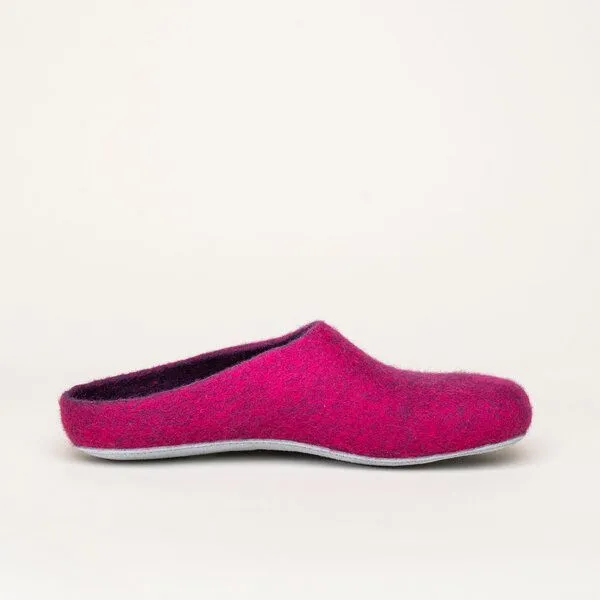 Magicfelt Magicfelt Filz-Hausschuh AP 701 aus 100% Merino-Wolle Pantoffeln für Damen & Herren mit Ledersohle, Lila, – Produktbild 2 von 4