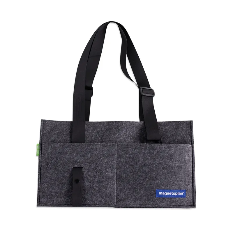 magnetoplan magnetoplan Bürotasche "ecoAware" Desk Sharing 450 x 250 x 150 mm, RC-PET, Filz grau, – Produktbild 1 von 3