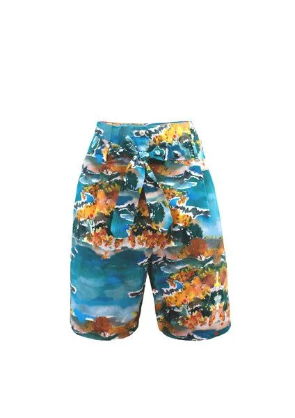 Sophia Schneider-Esleben Sophia Schneider-Esleben Paperbag Shorts Gita aus Bio Baumwolle, Mimosa (blau), – Produktbild 2 von 3