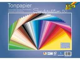 folia folia Tonpapier 130g/m², 35x50cm, 50 Bogen, farbig sortiert – Produktbild 1 von 1