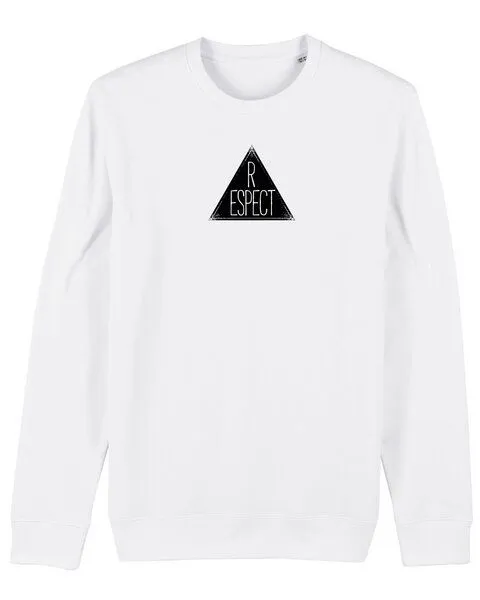 Human Family Human Family Bio Unisex Rundhals-Sweatshirt - "Switch - Respect" in weiß – Produktbild 1 von 4