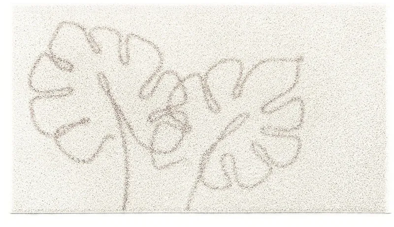 Grund Grund Badematte Levana, Höhe 20 mm, rutschhemmend beschichtet, fußbodenheizungsgeeignet, Polyacryl, rechteckig, Stilvolles Blattmotiv, 5 Jahre Garantie, Beige, – Produktbild 3 von 5