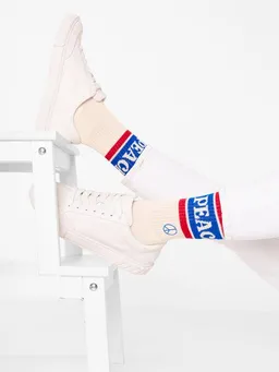 Natural Vibes Natural Vibes Socken Peace | Bio GOTS | Tennissocken | Bunte Socken | Herren Damen Socken | Peace & Love – Produktbild 1 von 1