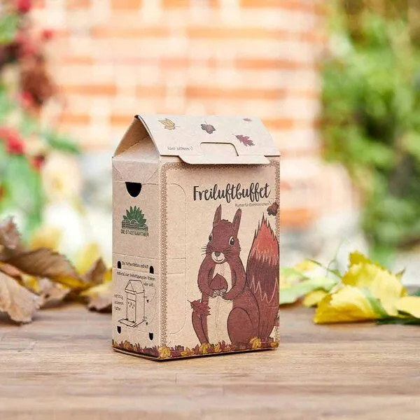 Die Stadtgärtner Die Stadtgärtner Eichhörnchen füttern I Futterstelle für Eichhörnchen aus Naturkarton – Produktbild 4 von 4