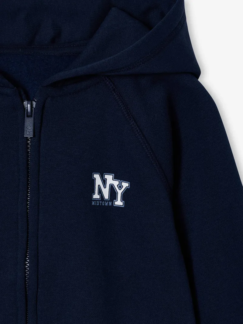 Vertbaudet Kapuzensweatjacke mit NY-Print Kinder BASIC, Marine, – Produktbild 2 von 2