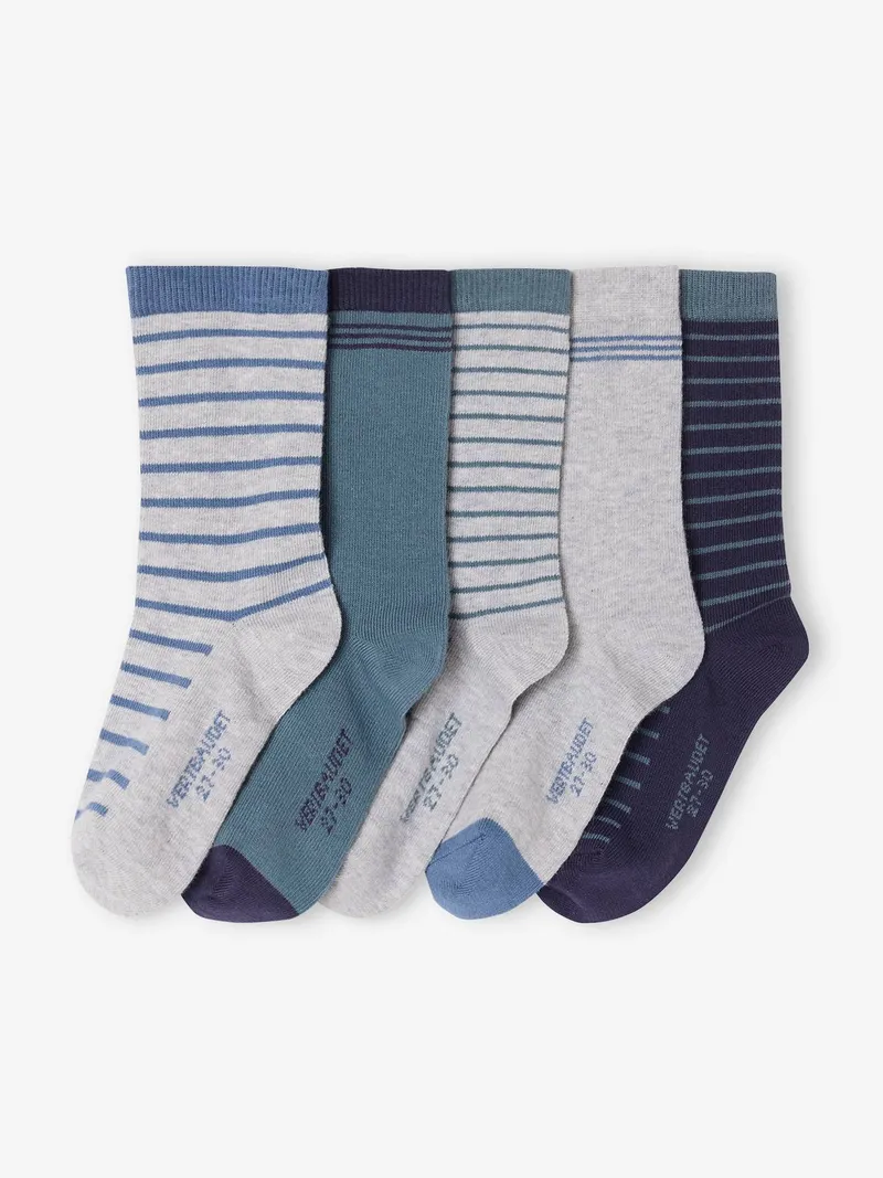 Vertbaudet 5er-Pack e Kinder Socken, Grau meliert, – Produktbild 1 von 2
