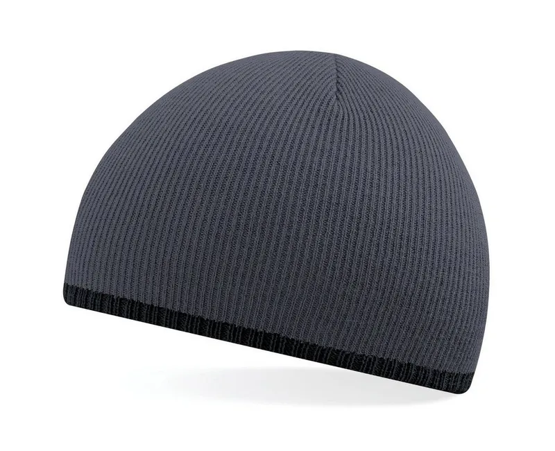 Beechfield Beechfield Beanie Herren Strickmütze Jersey-Mütze Wintermütze, Grau, – Produktbild 2 von 3