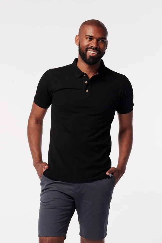 SKOT SKOT Herren vegan Polo, Schwarz, – Produktbild 2 von 2