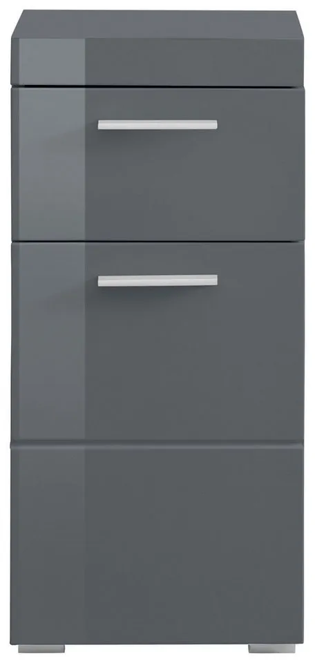 welltime Unterschrank Avena Badezimmerkommode mit 1 Schublade und 1 Tür - Maße (B/T/H) 37/31/79 cm, Grau, – Produktbild 3 von 5