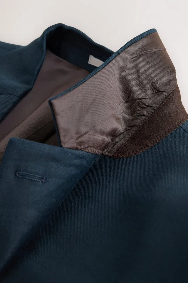 Next Jackenblazer N. Premium Slim Fit Sakko, Leinen/Lyocell/Stretch (1-tlg), Blau, – Produktbild 4 von 5