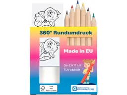 FSC-zertifiziertes Buntstifte-Set mit Ausmalkarten inkl. individuellem rundum Druck – Produktbild 1 von 1